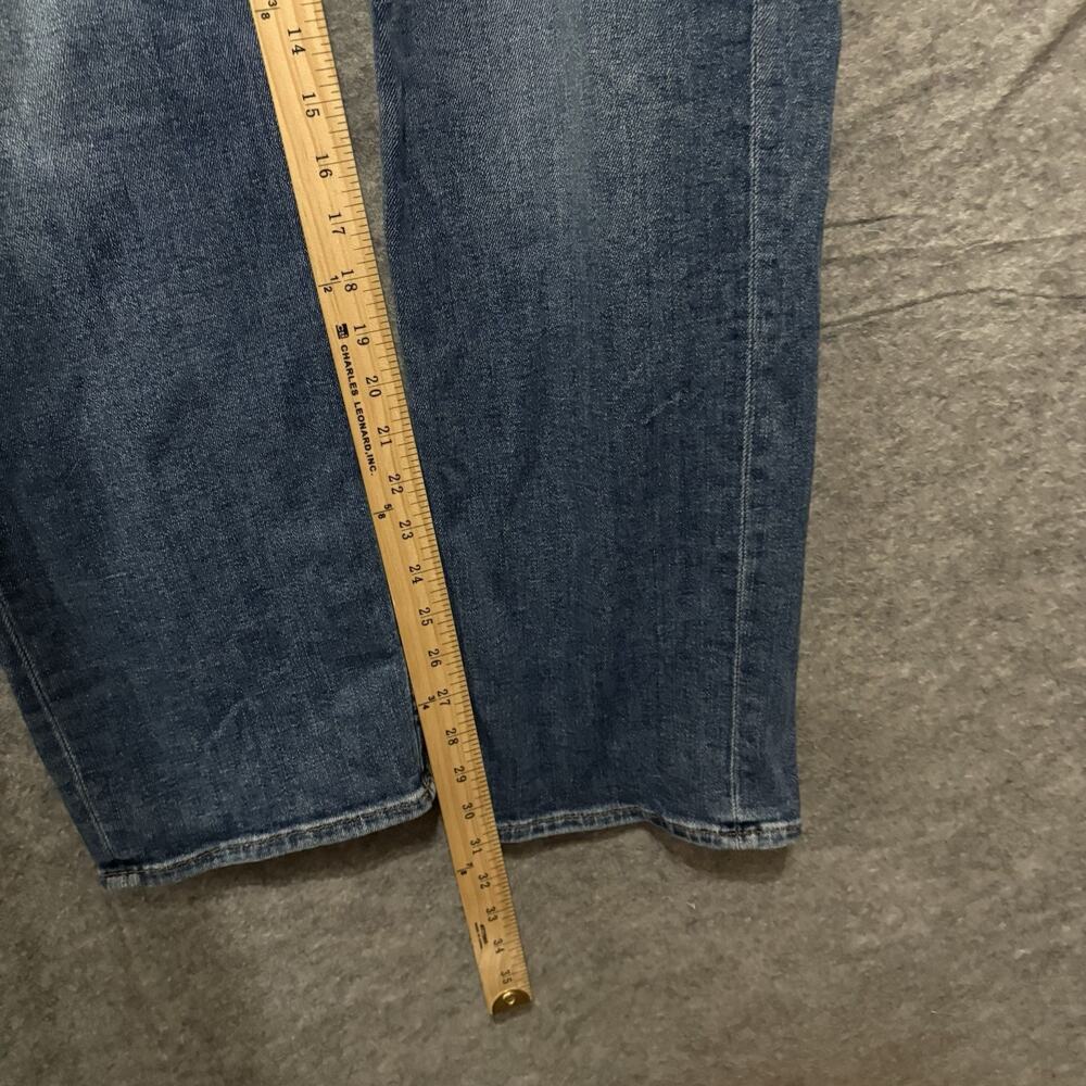 7 for All Mankind Straight Jeans Mens‎ 36 x 31 Blue Embroidered Whiskering - Picture 8 of 10